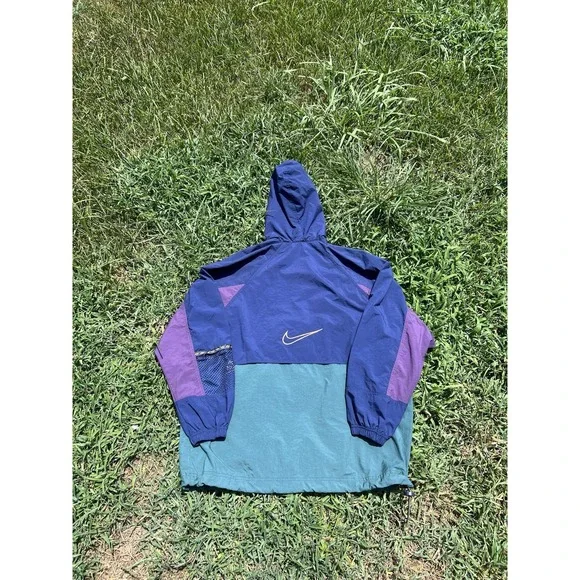 Vintage 90's Nike Color Block Anorak Parka Mens XL Windbreaker Hoodie